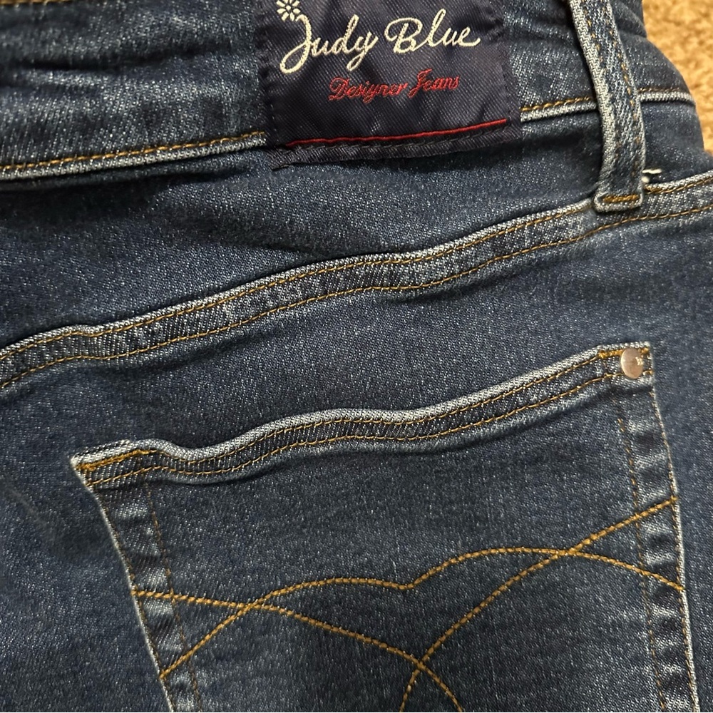 Judy Blue Classic Dark Blue Women's Straight-Leg Jeans - Picture 3 of 6